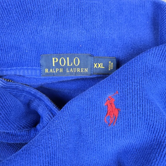 Polo Ralph Lauren Other - Polo Ralph Lauren Sweater Mens 2XL Blue Knit Cotton 1/4 Zip Pullover Preppy Pony